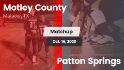 Matchup: Motley County vs. Patton Springs 2020