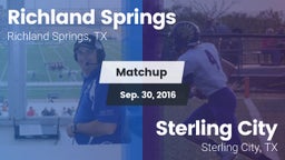 Matchup: Richland Springs vs. Sterling City  2016
