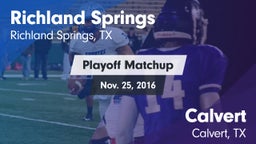 Matchup: Richland Springs vs. Calvert  2016