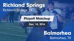 Matchup: Richland Springs vs. Balmorhea  2016
