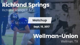 Matchup: Richland Springs vs. Wellman-Union  2017