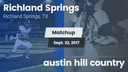 Matchup: Richland Springs vs. austin hill country 2017
