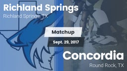Matchup: Richland Springs vs. Concordia  2017