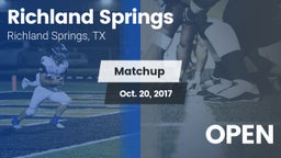 Matchup: Richland Springs vs. OPEN 2017