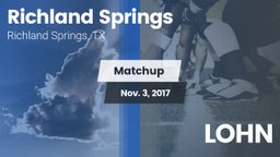 Matchup: Richland Springs vs. LOHN 2017