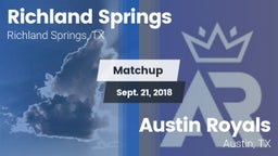 Matchup: Richland Springs vs. Austin Royals 2018