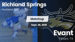 Matchup: Richland Springs vs. Evant  2018