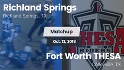 Matchup: Richland Springs vs. Fort Worth THESA 2018