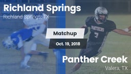 Matchup: Richland Springs vs. Panther Creek  2018