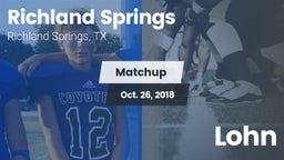 Matchup: Richland Springs vs. Lohn  2018