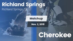 Matchup: Richland Springs vs. Cherokee  2018
