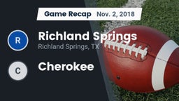 Recap: Richland Springs  vs. Cherokee  2018