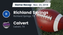 Recap: Richland Springs  vs. Calvert  2018