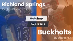 Matchup: Richland Springs vs. Buckholts  2019