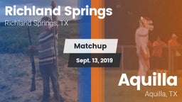 Matchup: Richland Springs vs. Aquilla  2019