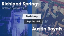 Matchup: Richland Springs vs. Austin Royals 2019