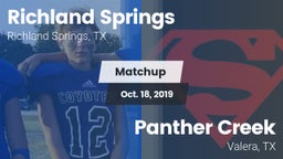 Matchup: Richland Springs vs. Panther Creek  2019