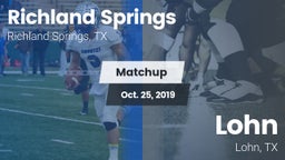 Matchup: Richland Springs vs. Lohn 2019