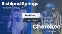 Matchup: Richland Springs vs. Cherokee  2019