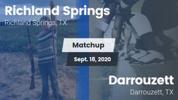 Matchup: Richland Springs vs. Darrouzett  2020