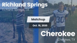 Matchup: Richland Springs vs. Cherokee  2020