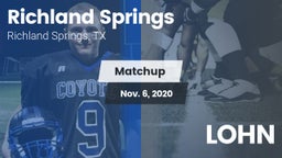 Matchup: Richland Springs vs. LOHN 2020