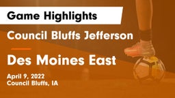 Council Bluffs Jefferson  vs Des Moines East  Game Highlights - April 9, 2022