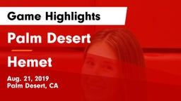 Palm Desert  vs Hemet  Game Highlights - Aug. 21, 2019