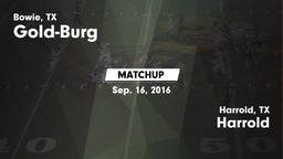Matchup: Gold-Burg vs. Harrold  2016