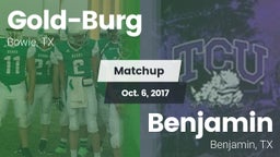 Matchup: Gold-Burg vs. Benjamin  2017