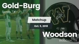 Matchup: Gold-Burg vs. Woodson  2018