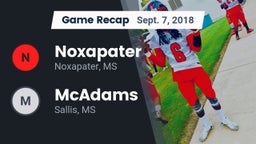Recap: Noxapater  vs. McAdams  2018