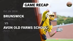 Recap: Brunswick  vs. Avon Old Farms School 2016