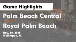 Palm Beach Central  vs Royal Palm Beach  Game Highlights - Nov. 30, 2018