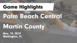 Palm Beach Central  vs Martin County Game Highlights - Nov. 19, 2019