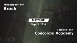 Matchup: Breck vs. Concordia Academy 2016
