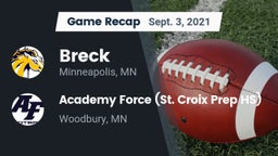 Recap: Breck  vs. Academy Force (St. Croix Prep HS) 2021