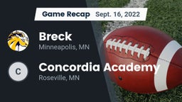 Recap: Breck  vs. Concordia Academy 2022