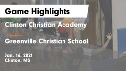 Clinton Christian Academy  vs Greenville Christian School Game Highlights - Jan. 16, 2021