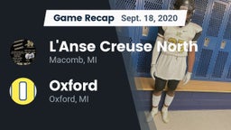 Recap: L'Anse Creuse North  vs. Oxford  2020