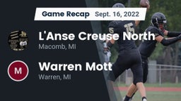 Recap: L'Anse Creuse North  vs. Warren Mott  2022