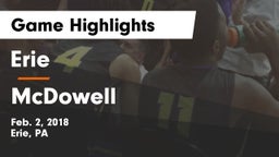 Erie  vs McDowell Game Highlights - Feb. 2, 2018
