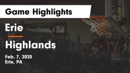 Erie  vs Highlands  Game Highlights - Feb. 7, 2020