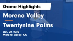 Moreno Valley  vs Twentynine Palms Game Highlights - Oct. 20, 2022