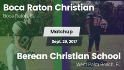 Matchup: Boca Raton Christian vs. Berean Christian School 2017