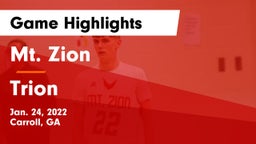 Mt. Zion  vs Trion  Game Highlights - Jan. 24, 2022