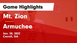 Mt. Zion  vs Armuchee  Game Highlights - Jan. 28, 2022