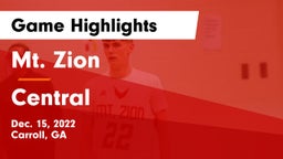 Mt. Zion  vs Central  Game Highlights - Dec. 15, 2022