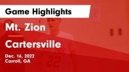 Mt. Zion  vs Cartersville  Game Highlights - Dec. 16, 2022