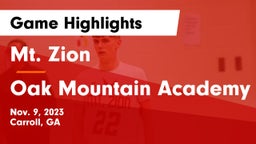 Mt. Zion  vs Oak Mountain Academy Game Highlights - Nov. 9, 2023